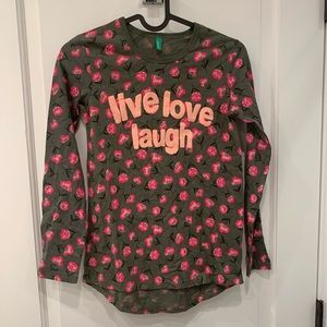 Adorable girls long sleeve flower tee